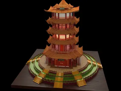 Chinese ancient  house   3D model 2
