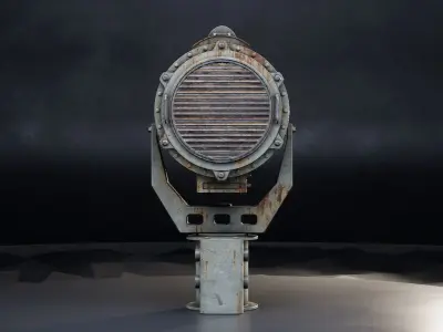 Navy Battleship Searchlight Low-poly 3D model