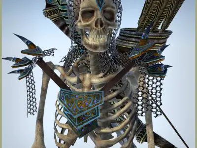 Skeleton Archer Low-poly 3D model