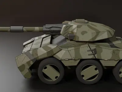 Striker gun canon 185 Low-poly 3D model