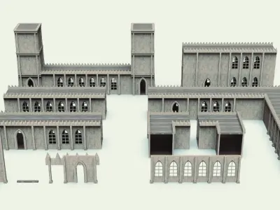 Medieval Kitbash 02 Low-poly 3D model purchase