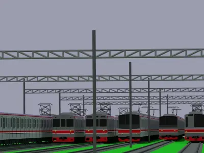 LowPoly Train Pack Free low-poly 3D model