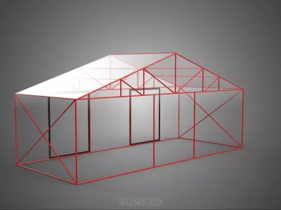 TRANSLUCENT GREENHOUSE HOTHOUSE GLASSHOUSE GARDEN FRAMEWORK FARM 3D model