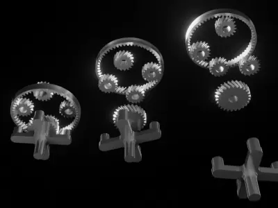 planetary gears rigged or constrained 3D model