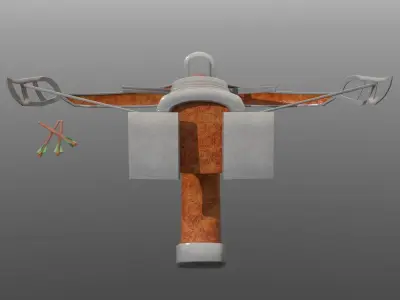 Crossbow bow and arrow 3D model