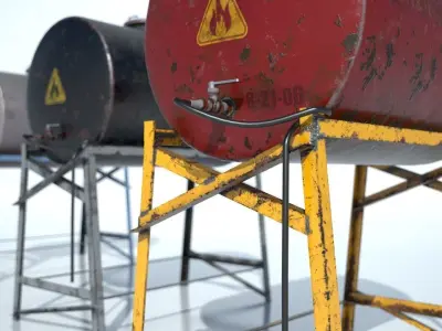 Oil Tank Low-poly 3D model purchase