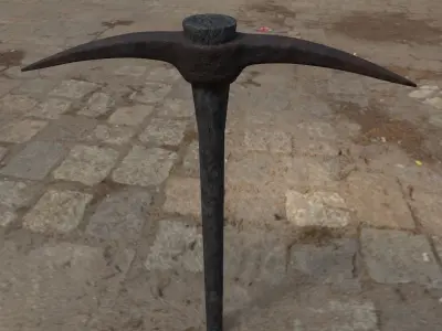 old pickaxe Low-poly 3D model