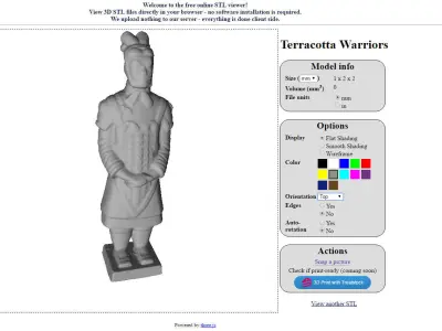 Terracotta Warriors  General Low-poly 3D model