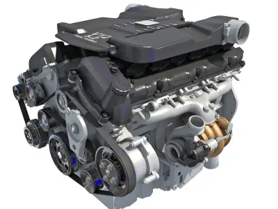 Full and Cutaway V12 Engine 3D model
