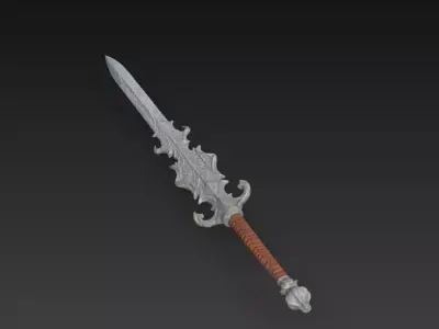 Silverthorn Relicblade - Forgotten Ancestral Weapon Low-poly 3D model