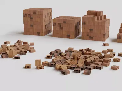 8 Holes Brick Low-poly 3D model