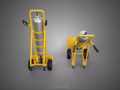 GAS BOTTLE CYLINDER TANK HAND TRUCK TROLLEY DOLLY BARROW CART 3D model