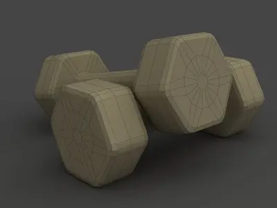 Plastic Fitness Dumbbells 3D model