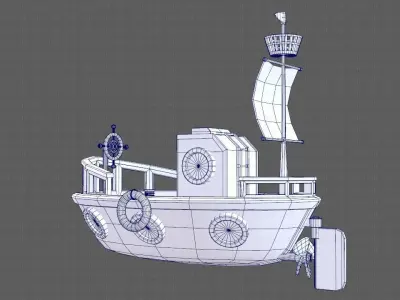 Ship V01 Low-poly 3D model