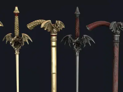 Dracula Weapon Pack Low-poly 3D model