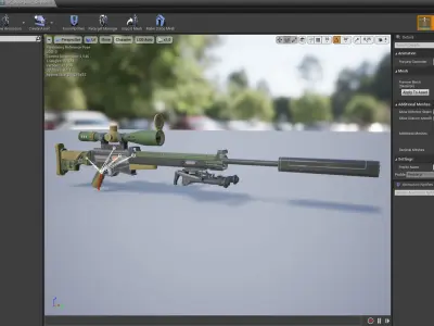Sniper different colored guns Low-poly 3D model