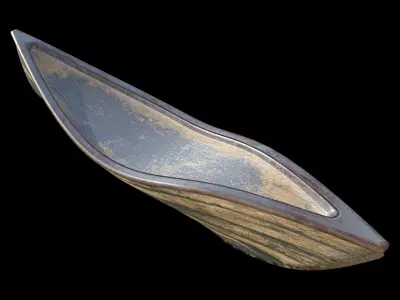 wooden boat 3D model purchase