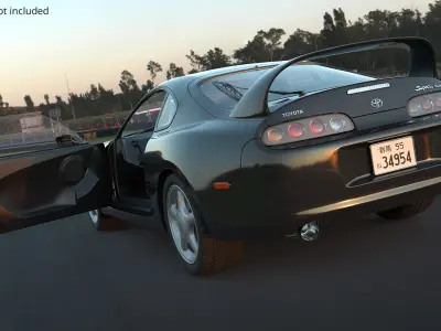 Fourth Generation Toyota Supra Black Simplified 3D model