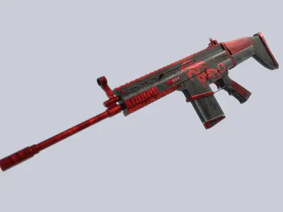 FN SCAR Red Dragon Low-poly 3D model
