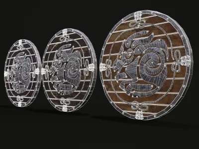 Nordic Night-Mare Shield  Low-poly 3D model