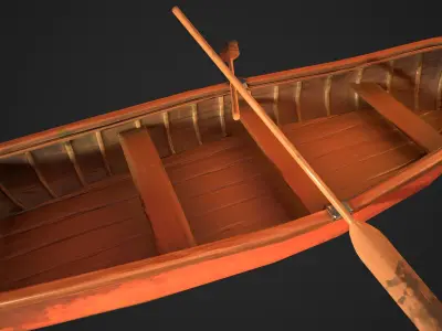 Abandoned boat Low-poly 3D model