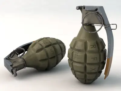 WWII Mk 2 Pineapple Grenade Low-poly 3D model