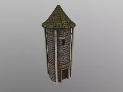  Medieval Grain Silo Low-poly 3D model