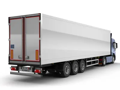 Semi Trailer truck with Trailer 3D model