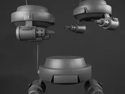 Destroyer-style space combat spacecraft - 3d Low-poly Low-poly 3D model