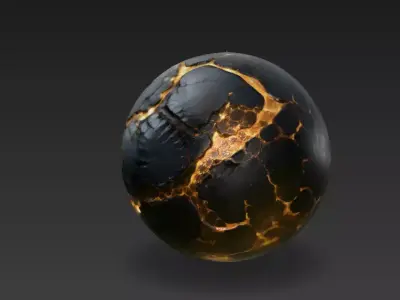 Sci-Fi Magma Lava Sphere High-Fidelity 4K PBR Alien Planet Asset 3D model