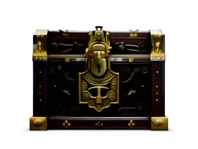 Ornate Treasure Chest 3D Model Low-poly 3D model