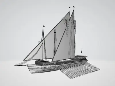 Ottoman Ship Low-poly 3D model