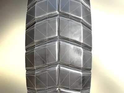 Futuristic Tire Metal Version Low-poly 3D model