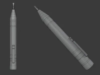 Aluminium Screwdriver Low-poly 3D model