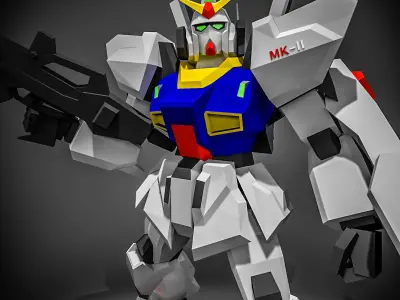 Gundam MKII Low-poly 3D model