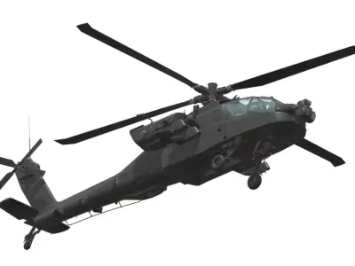 AH64D Apach Attack Helicopter Low-poly 3D model