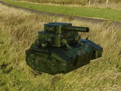 Tank Variation 1 Low-poly 3D model