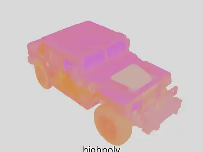 Military Hummer Vehicle Camouflage 3D Model Low-poly 3D model