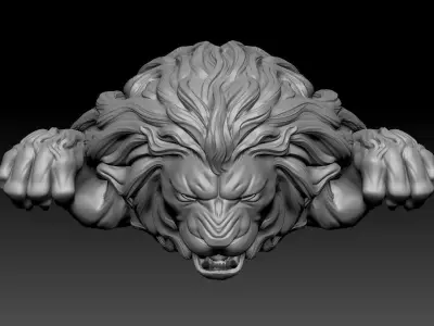 Angry lion Free 3D model