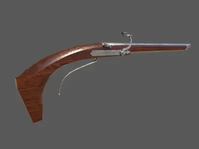 16th century Petronel Arquebus Halbhaken Low-poly 3D model