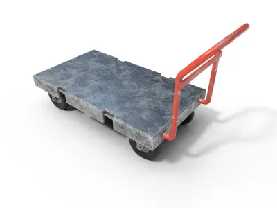 Hand Cart Low-poly 3D model purchase