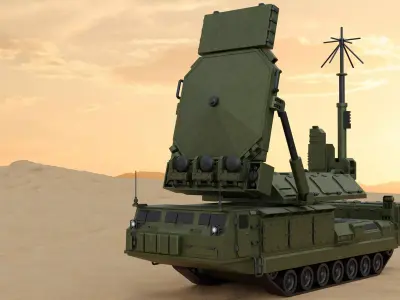 SAM Mobile Missile Radar 2 of 3 Low-poly 3D model