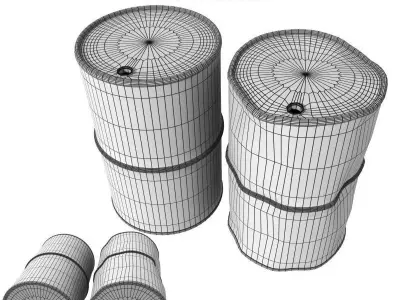 Industrial Barrels FBX and OBJ 3D model
