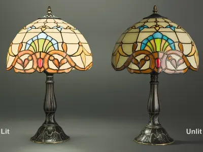 Lowpoly Nouveau Lamp Low-poly 3D model