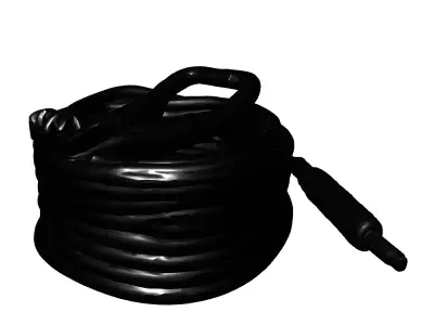 Pressure Washer Hose with Handle Nozzle Low-poly 3D model