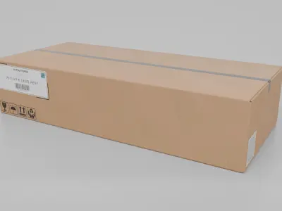 Cardboard Box R-492 - Rigged and Customizable Low-poly 3D model