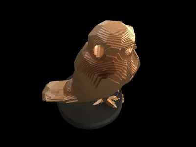 Parametric V OWL Low-poly 3D model