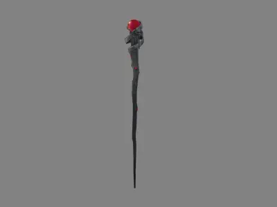 Ruby magic wand Low-poly 3D model