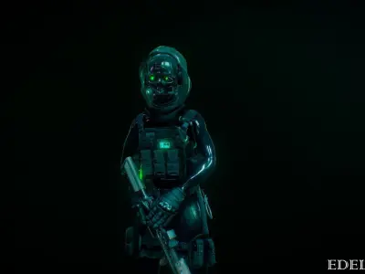 Police girl 3D model