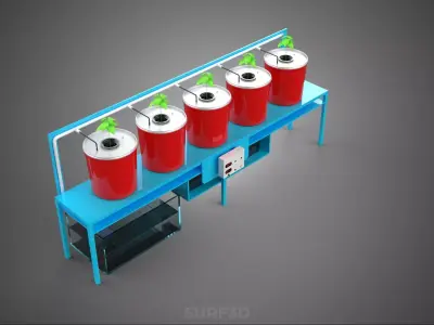 IOT SMART CONTROL DUTCH BUCKET HYDROPONIC SYSTEM SETUP PLANT POT 3D model